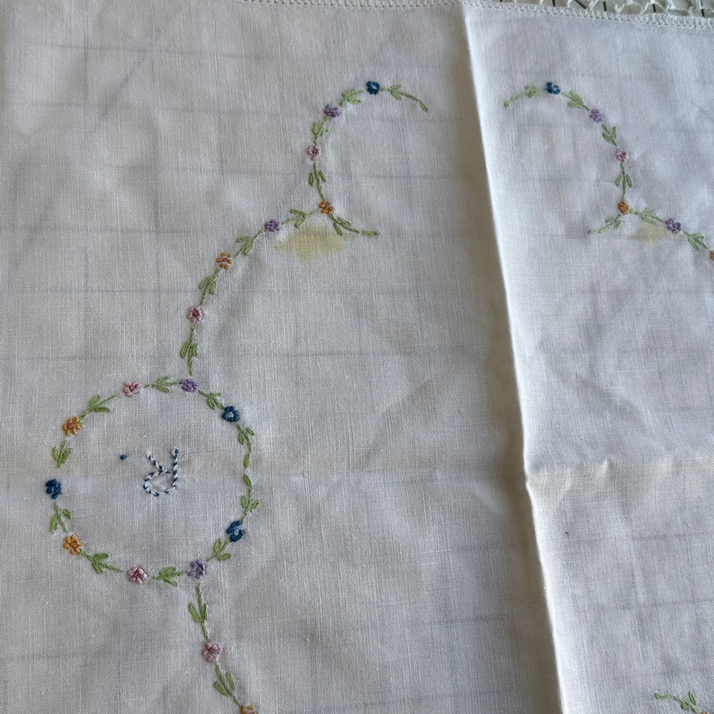 Vintage Spring Kitchen Linens Lot, 2 tablecloths, 2 table runners - Picture 11 of 16